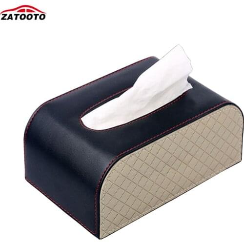 Microfiber Leather Car Tissue Box Multi-purpose Napkin Holder for Vehicle Home Office Home Block Type Paper Towel Boxes