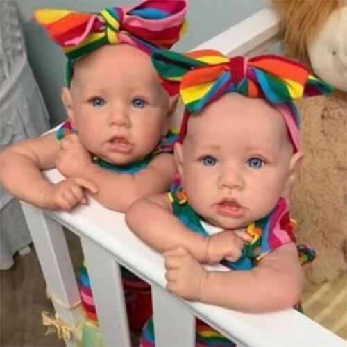 Hoomai 58CM Rainbow stripes silicone reborn baby boy dolls Reborn Baby Dolls Silicone Soft Kids Gift Best Playmates