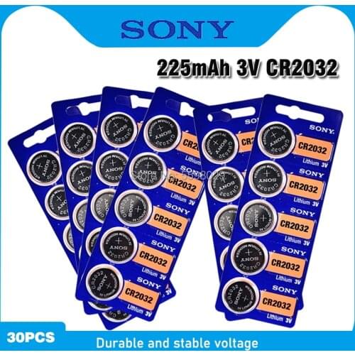 30pcs For Sony 3V CR2032 Lithium Button Cell Battery BR2032 DL2032 ECR2032 CR 2032 Button Coin Cell Batteries For Watch Toys