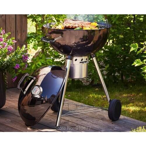 Multi-purpose charcoal bbq grill home garden outdoor round Apple braise oven American BBQ cast iron grilled pan frying pan 133