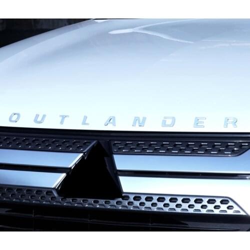 OUTLANDER Letters Logo Sticker Car Tuning For Mitsubishi Front Head Hood Decoration Badge Nameplate Decal Accessories