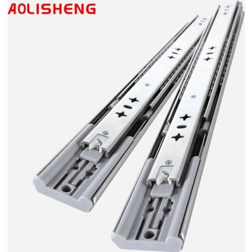 AOLISHENG Soft Close Heavy Duty Drawer Slide Rail 12-30 Inch Ball Bearing Three Sections Full Exhibition