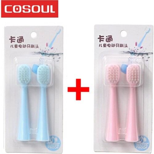 4 Pcs Toothbrush Heads Children Electric Toothbrush Soft Bristles Professional Child Toothbrush Replacement heads