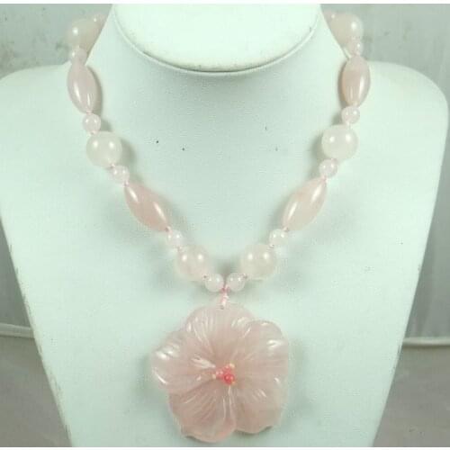 Natural stone Turquoises Quartz Crystal Opal flower Pendant for diy Jewelry making necklace Accessories