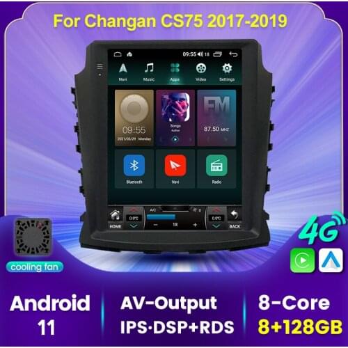 NaviFly Tesla Screen 9.7'' Android 11 6+128G Car Navigation Player For Changan CS75 2017-2019 Cooling Fan DSP Wireless carplay