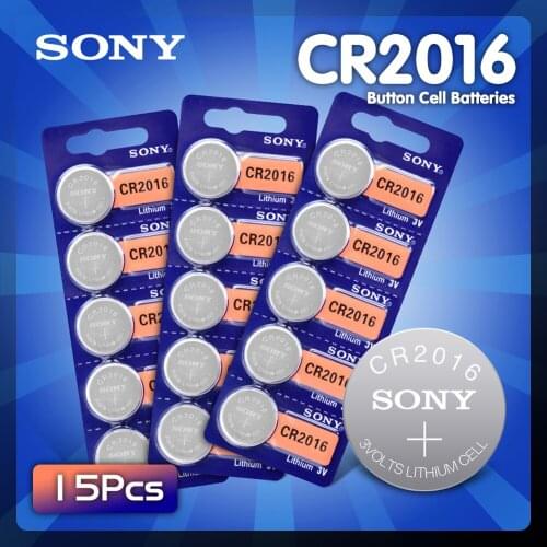 15pcs/lot Original Sony CR2016 3V Lithium Battery For car key watch remote control toy 2016 ECR2016 CR 2016 Button Batteries