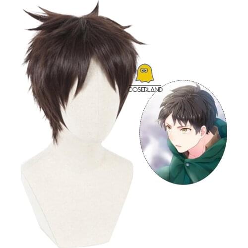 Attack on Titan Eren Yeager Cosplay Wig Short Dark Brown Wig Heat Resistant Synthetic Hair + Free Wig Cap Shingeki no Kyojin Wig