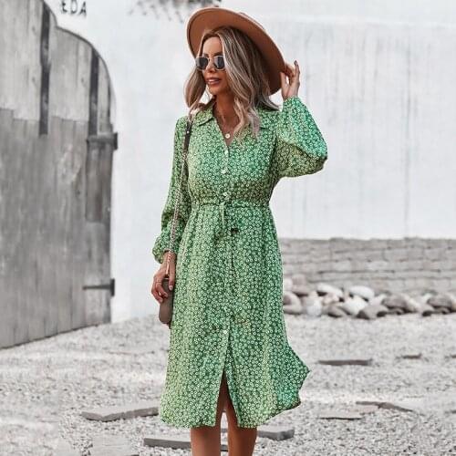 Ardm Elegant V Neck Floral Print Boho Dresses For Women 2021 Long Sleeve High Waist Drawstring Party Maxi Dress Casual Vestidos