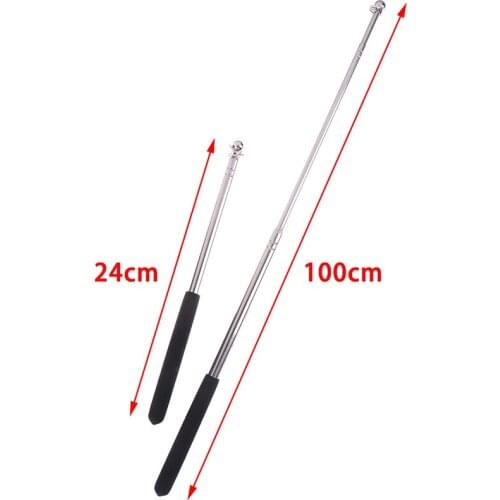 Professional touch 1 Meter head telescopic flagpole stainless steel telescopic teacher pointer black