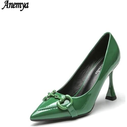 2021 Luxury Women 8cm High Heels Pumps Woman Shoes Office Ladies Designer Green Heels Prom Stiletto Dress Party Shoes Female New
