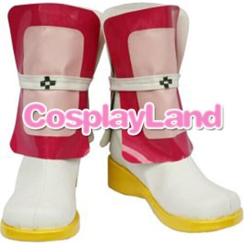 Customize Boots Magical Girl Lyrical Nanoha Cosplay White and Pink Cosplay Boots Cosplay Costume Anime Party Shoes