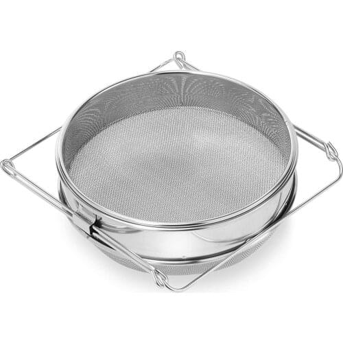 Stainless Steel Double Sieve Honey Strainer Beekeeping Equipment Mesh Filter Screen