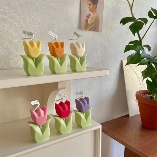 Tulip Flower Candle Silicone Mold Aromatherapy DIY Soap Candle Making Craft Home Decor Supplies