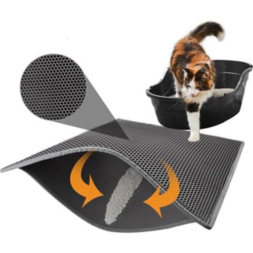 Folding Cat Litter Mat Waterproof Honeycomb Sifting Pad Protect Floor Carpet Eco-Friendly EVA Foam Trash Pad