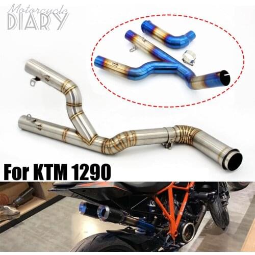 Slip On For KTM 1290 Super Duke R Motorcycle Exhaust Escape Moto Modified Front Middle Link Double Pipe Muffler Catalizador Bike