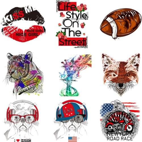 Iron-on Transfers for Clothing Patches punk Stickers Diy Stick Ball Rock Patch Flex Fusible Transfer Vinyl Adhesive Stripe C