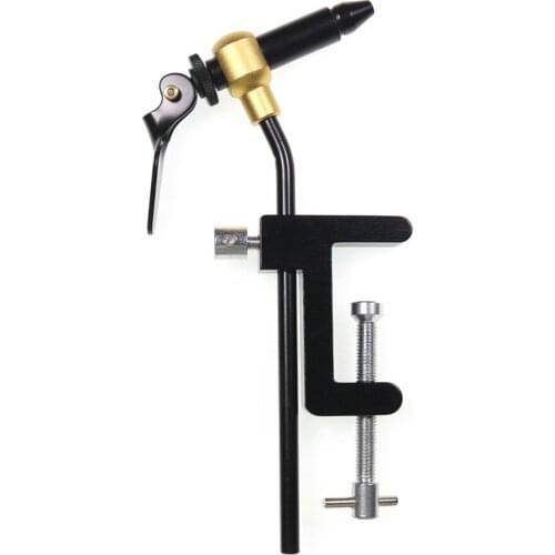 360° Rotate Fly Tying Vise Metal Black Fly Tying Vise Clip Portable C-Clip Base/Pedestal Base Fishing Tackles