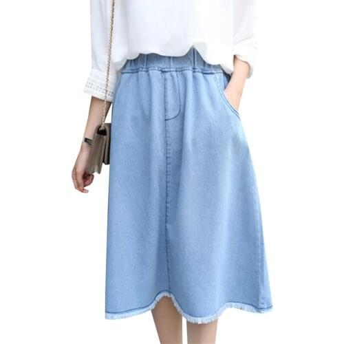Summer Autumn Style Denim Skirt 2017 New Women Sexy Slim High Waist Midi Skirts Lady Vintage Casual Long Jeans Skirt Saia AB308