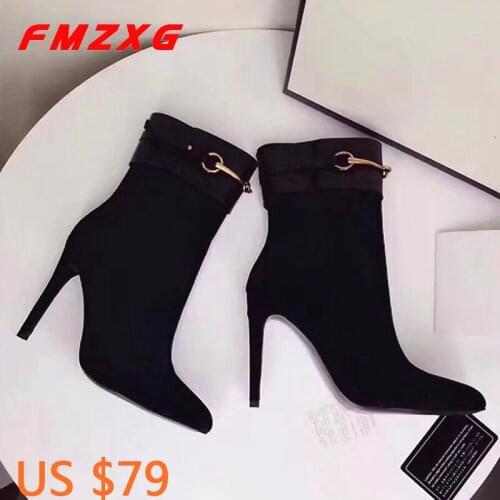 Womens Boots With Heels Winter Boots Genuine Leather High Quality Womens Designer Booties Luxury Brand Pointed Toe Sexy Boots