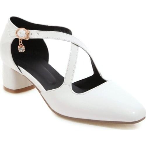 Big Size 11 12 13 14 15 16 17 ladies high heels women shoes woman pumps Squarehead Shallow mouth Thick with Single shoes