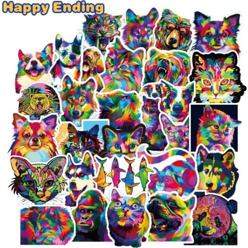 10/30/50Pcs Colorful Animals Cartoon Stickers Gifts Toy For Children Cute Decals to Laptop Phone Suitcase Guitar Fridge Helmet