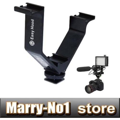 16.4cm Flash Triple Hot Shoe V Mount Bracket for can&n nik&n LED Video Lights Microphones Monitors