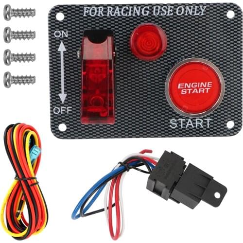 2 Toggle for Car Modification Car Switch Panel Car 12V 30A Ignition Switch Engine Panel Start Push Button Switch