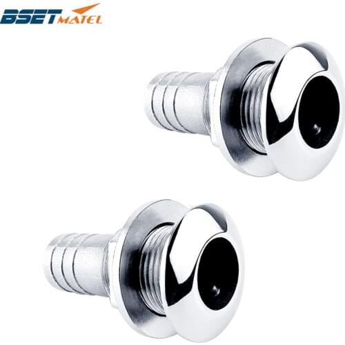 2X Marine Hardware Stainless Steel 316 Thru Hull Plumbing Fitting Outlet Drain Joint For 3/4" or 1" Hose Boat Yacht Accessories