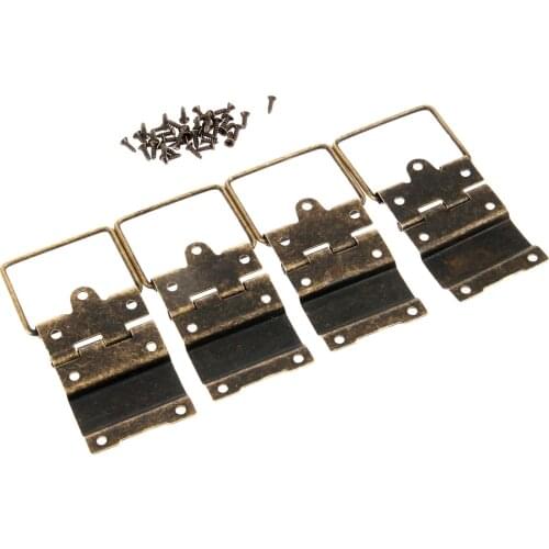 4Pcs 34x53MM Antique Cabinet Hinges Furniture Accessories Door Hinges Drawer Jewellery Box Hinges For Furniture Hardware