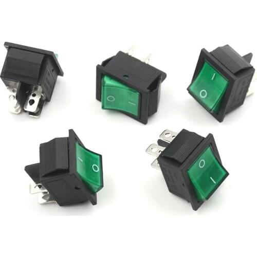 5 PCS 16A/250V 20A/125V KCD4-201 Lamp 4 Pin ON/OFF 2 Position DPST Rocker Switch