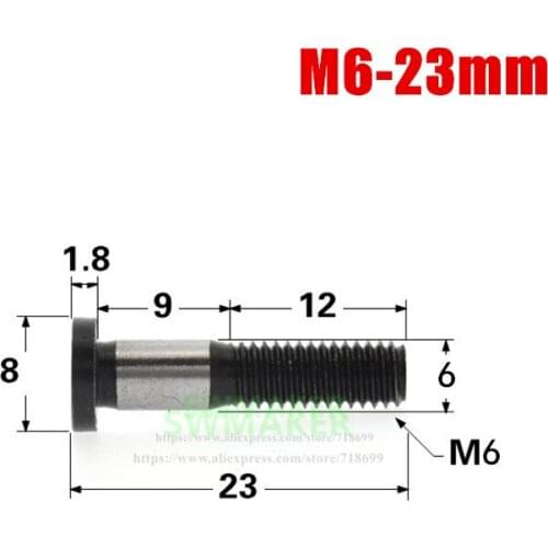 50pcs M6 - 23mm inner hexagonal blackening screw, M6 bolt fixed screw for high strength bearing pulley