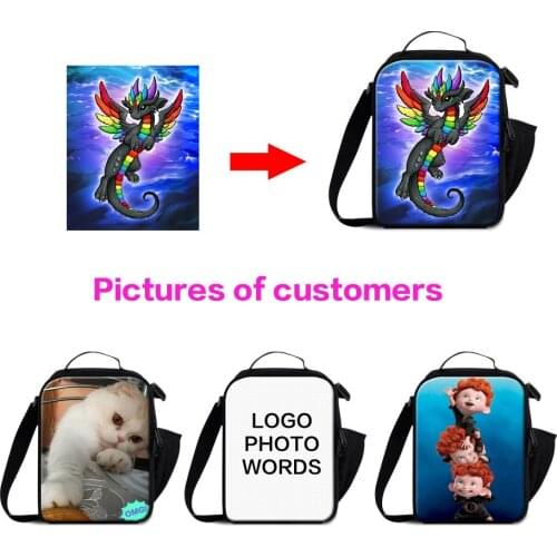 Traveling Accessory Customized DIY Individuation Wholesale Pretty Pattern Thermal Bag Neoprene Lunch Cooler Bags for Lady