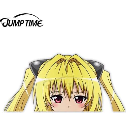 JumpTime 13 x 6.8cm Konjiki No Yami To Love Ru Peek Big Head Car Stickers Auto Vinyl Decals Waterproof JDM RV Creative Car Wrap