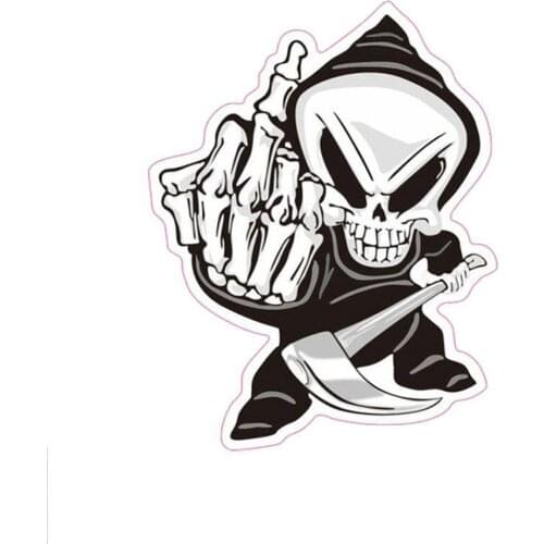 Car stickers new skeleton vertical middle finger provocative decoration window bumper stickers car refrigerator accessories PVC
