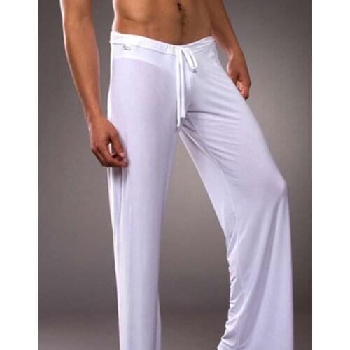 Hot selling!New Pilates Professional Fitness Men Pants Soft Comfortable Elastic Pants Man long Johns Mens household pants