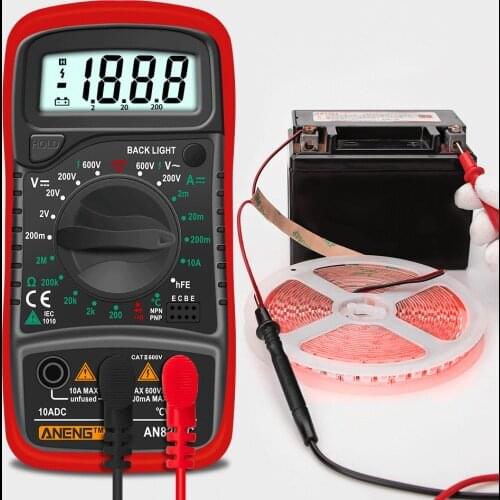 2021 AN8205C Digital Multimeter AC/DC Ammeter Volt Ohm Test Meter Profession Multimetro with Thermocouple LCD Backlight Display