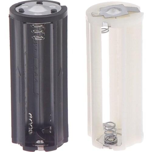 Cylindrical 3 AAA Plastic Battery Holder Adapter Case Box Flashlight Lamp