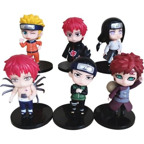 Naruto Anime Figure Action GK Uzumaki Hyuga Neji Model Q Version 9CM ABS Sasori Statue Desktop Collection Toys For Children