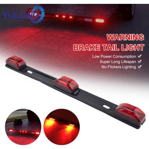 Clearance LED Light Bar 12V 9 LED Stainless Steel ID Marker Side Lights Led 3-Light LED Identification Lights for Truck Trailer