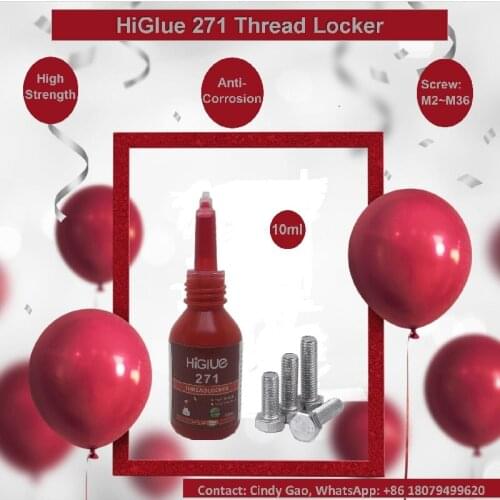 HiGlue 271*10ml*10pcs Permenant Seal Threadlocker Adhesive Anaerobic Screw Glue 272 277
