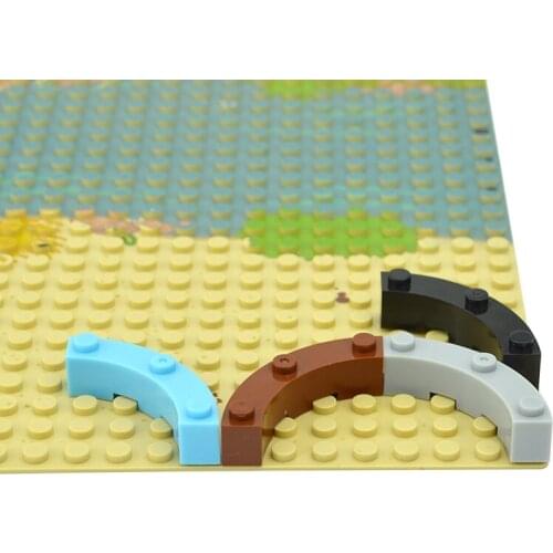 Building Blocks Technical Parts DIY Accessories Round Corner 4x4 Curved Brick with 3 Studs 48092 Educational Toys for Children