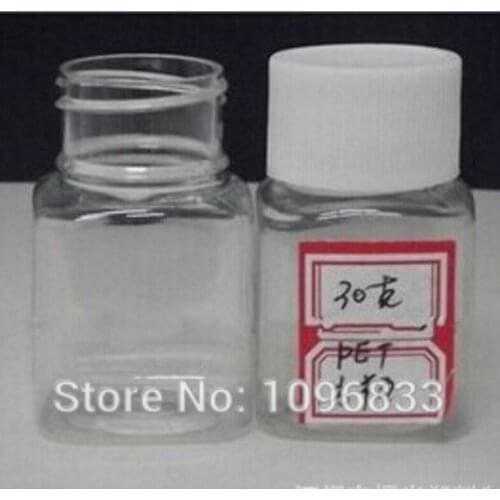 30ML Square Plastic Bottle PET Clear Transparent, Envase Plastico, Sampling Bottle,Liquid Storage Bottle, 200pcs/Lot