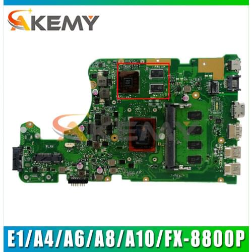 X555DG rev2.0 laptop Motherboard for ASUS X555Y X555YI X555D K555D A555D Mainboard 100% tested 4GB RAM E1/A4/A6/A8/A10/FX-8800P