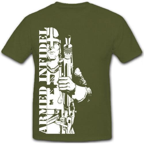 Men Designer Clothes O-Neck Style Hip-Hop Tops Tees Armed Infidel - Kreuzritter Unglaubiger T Shirt #8737Hip Hop Street T-Shirt