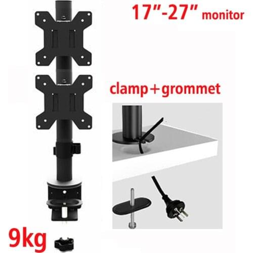 DL-MD6802 Desktop17-27" clamp grommet base 100mm LCD LED double Monitor desktop Holder Arm Full Motion tv mount Loading 9 kgs
