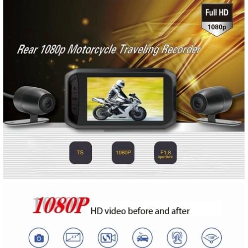 NEW-1080P HD Motorcycle DVR 2.7 inch LCD Dual Camera Motorbike Dash Cam Video Camcorder Security DV123