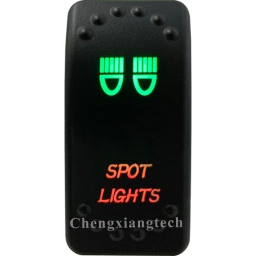 12v 24v, On Off, Up Green & Down Red Led Backlit - Spot Lights - Laser Rocker Switch for Car Boat Truck Bus Push Switch