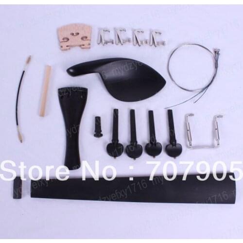 New 3 set violin Parts 4/4 Black Jujube,String tuner Bridge Fingerboard