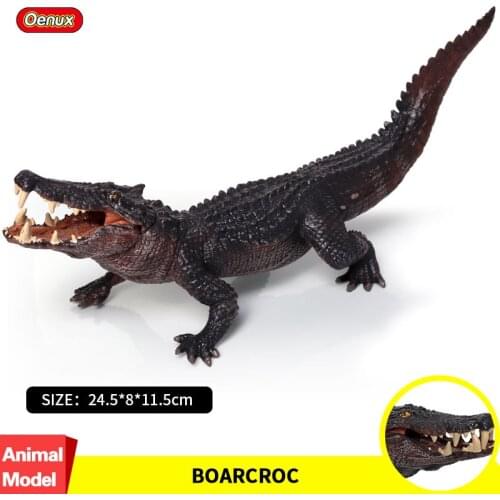 Oenux Original Wild Savage Reptiles Boar Croc Action Figures Boar Crocodile PVC High Quality Lifelike Collection Toys For Kids