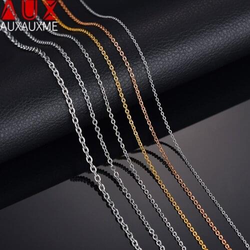 Auxauxme High Quality 1.2/1.6/2.2/2.4/3.0MM O-Chain Necklace Stainless Steel Fashion Rope Chain For Men Women Gift Jewelry